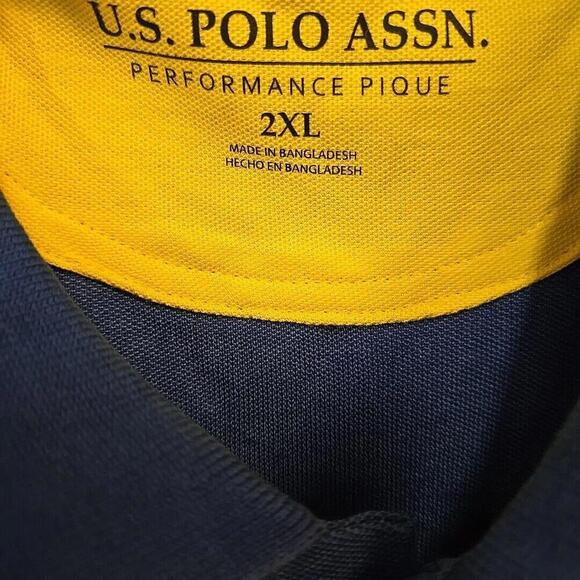 U.S. Polo‎ Assn. Men's Sport Sash Polo Size 2XL Yellow/Blue NWT - Picture 14 of 16